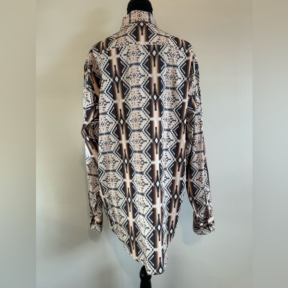 Rock & Roll Denim Mens Large Classic Fit Button Down Aztec Western Rodeo Shirt - Picture 4 of 9